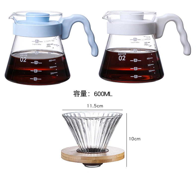 Ecocoffee 400ml 600ml Borosilicate Glass Server V60 Cafe Drip Pot Coffee & Tea Pot Kitchen Machine S800