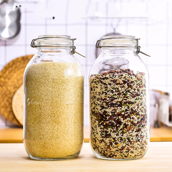 Frasco de armazenamento selado com alto teor de borosilicato no atacado Frasco de vidro instantâneo doméstico