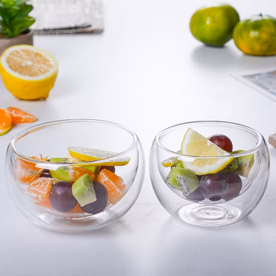 Tigela de vidro para salada de utensílios de mesa de vidro âmbar resistente ao calor