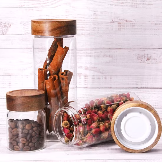 Amostra grátis/OEM Frasco de vidro para armazenamento de alimentos Recipiente de vidro Frasco de vidro de borosilicato para armazenamento